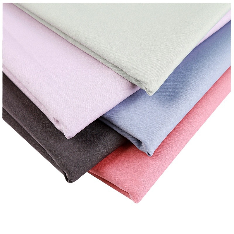 高弹瑜伽面料220g锦氨裸感高密双面弹力鲨鱼皮瑜伽服面料白底实物图