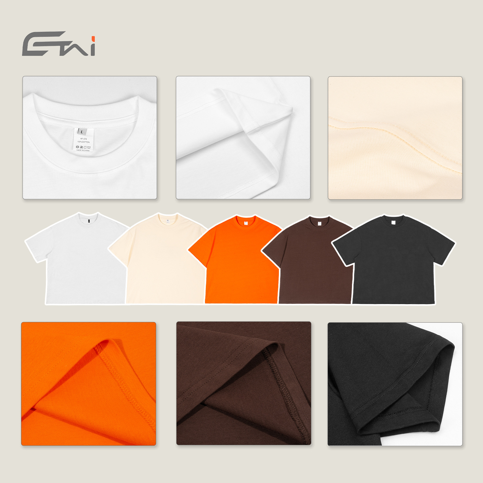 Men's summer large-sized wide-fit style pure cotton American streetwear brand heavyweight base layer short-sleeved solid color men's T-shirt Application Scenario