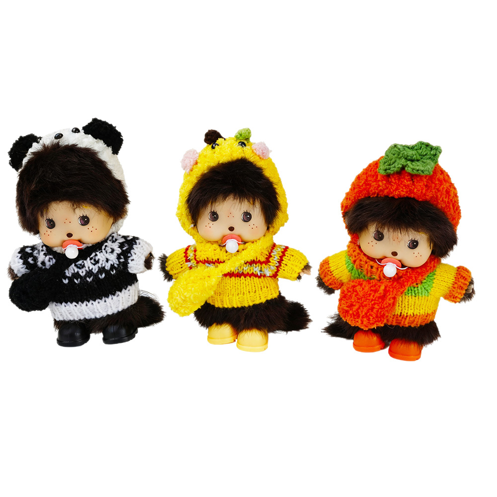 Genuine Monchiki doll pendant, button hooded jacket, doll, creative doll outfit set, plush bag hanging Item Picture