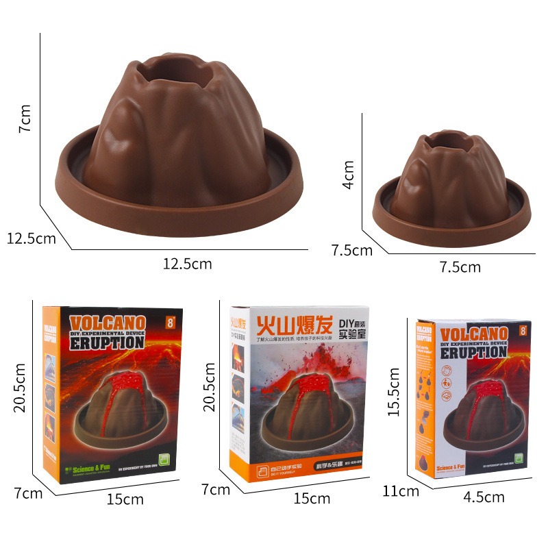 Primary school students' small science and technology creations: Volcanic eruption gift box, small science experiment equipment model, explosion intelligence Application Scenario