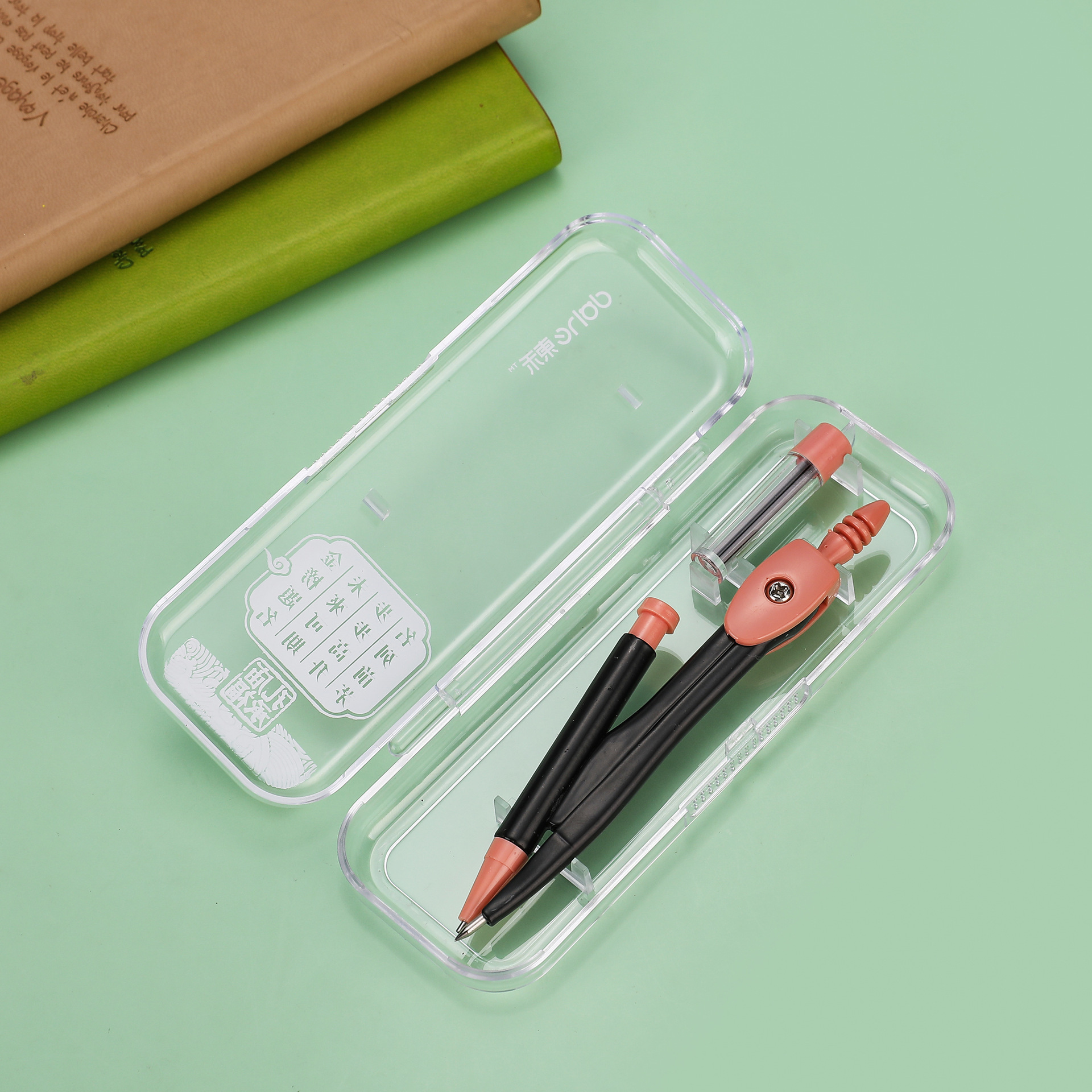 Donghe 2601 Compass Set Two-piece Compass set for Students' drawing multi-functional compass set Metal compass Specification image