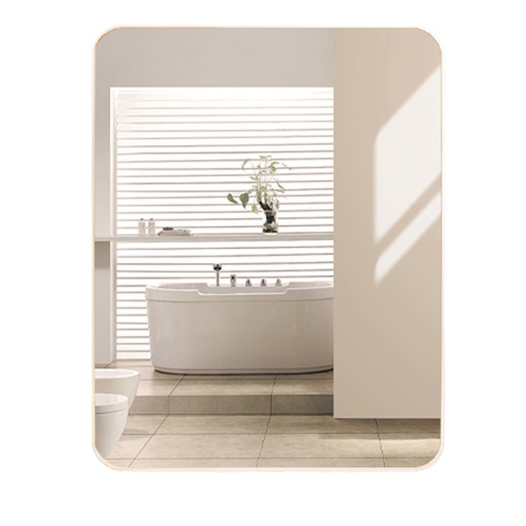 浴室镜子贴墙自粘卫生间方形发廊壁挂免打孔洗漱台挂墙式化妆镜白底实物图