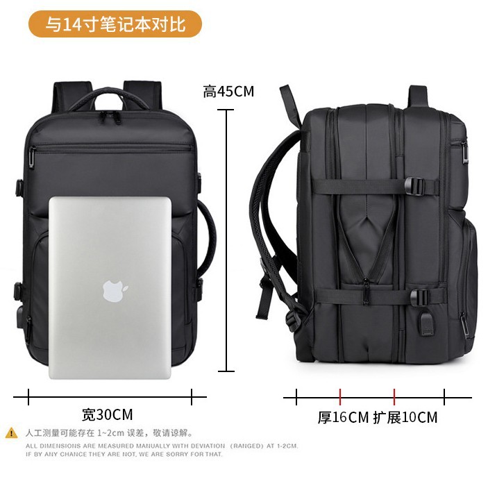 Cross-border fashion business travel backpack, business-inch computer backpack, large-capacity commuting, high-end men's leather film backpack details Picture
