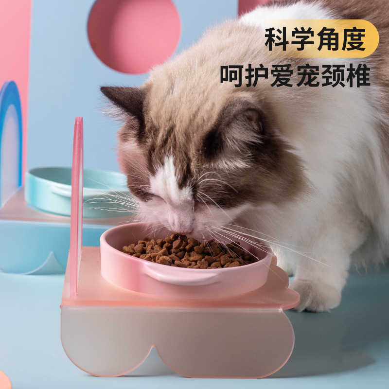 Wholesale of Korean Bridga double-eared cat bowls, dog food bowls, ceramic pet bowls, cat and dog food bowls without black chins, and slow food bowls Application Scenario