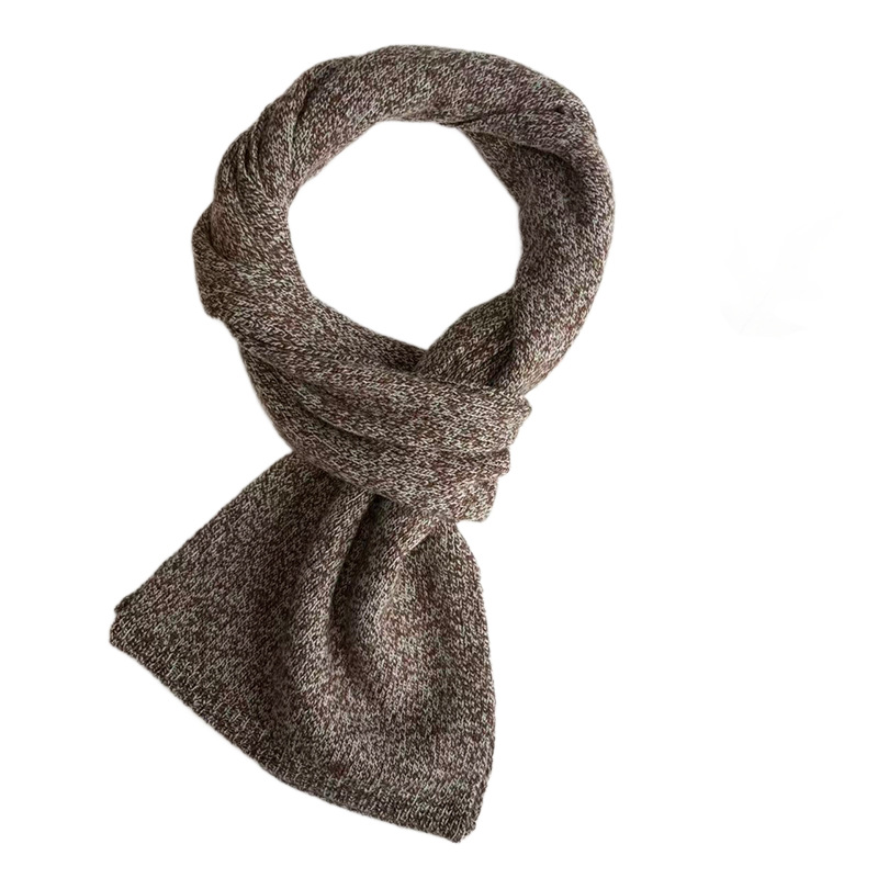 100% pure wool scarf for women, Korean style, versatile, men's short neck protection, warm, parent-child, couple skin-friendly Item Picture