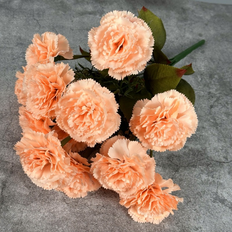 仿真13头康乃馨大把花束家居酒店婚庆装扮仿真花绢花人造花批发细节图