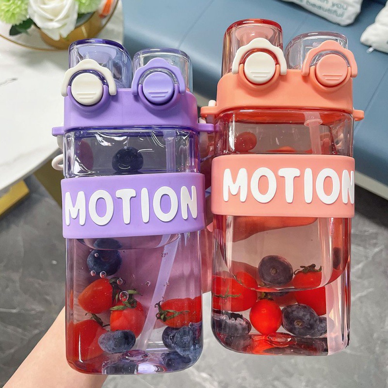 Internet-famous punk double-drinking cup, square cup, high appearance level, space cup, student and children's cup manufacturer wholesale, sports portable water bottle