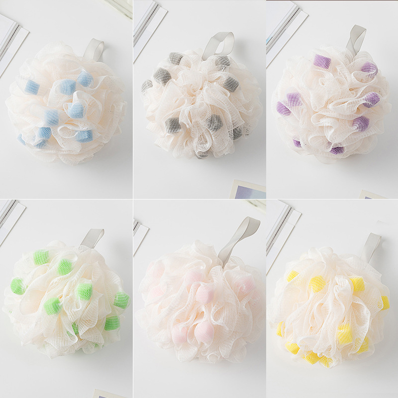 搓澡巾/洗澡巾/搓背刷/木柄洗澡神器/沐浴球产品图