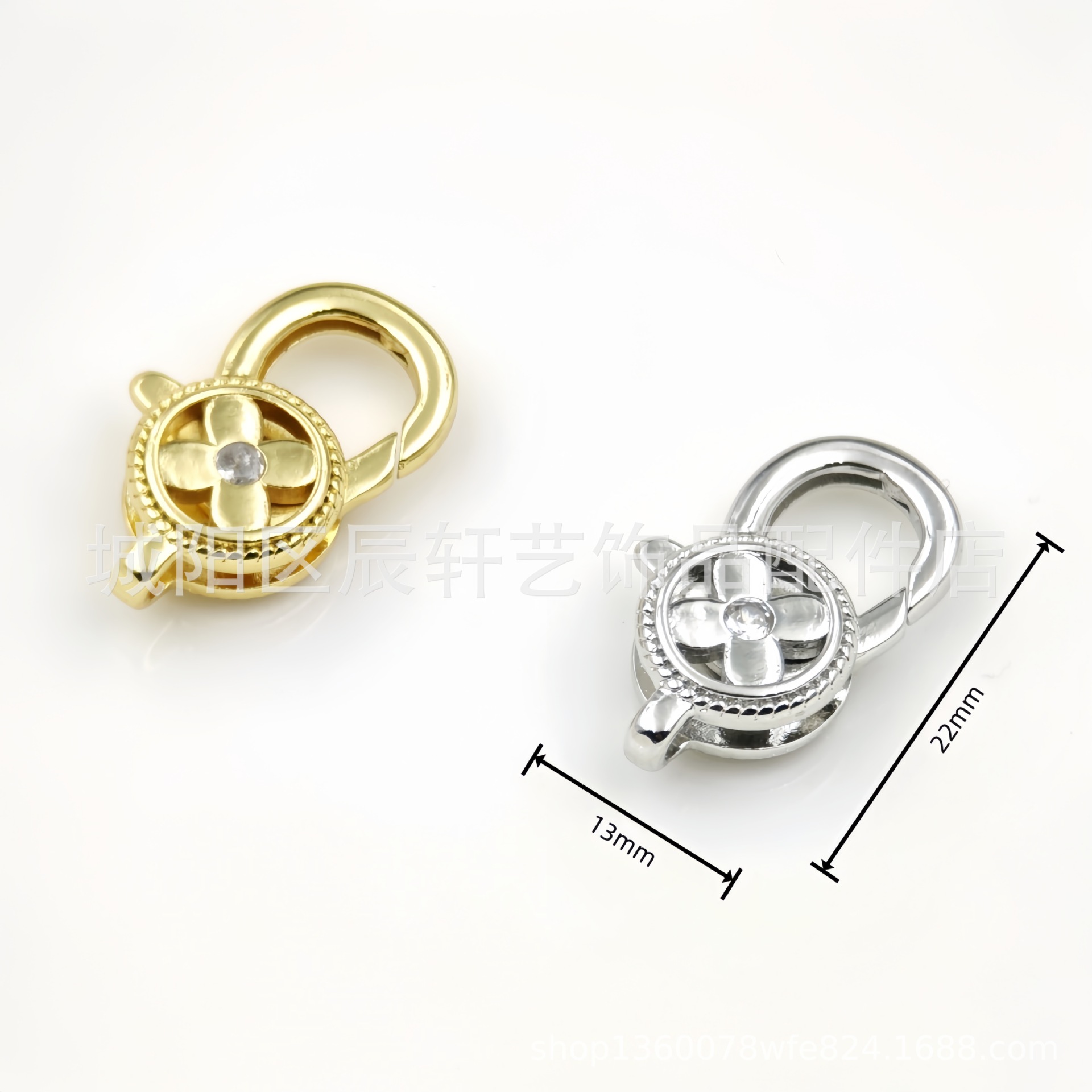 Copper cast 18K gold spring buckle, rectangular buckle, elliptical buckle, round buckle, irregular-shaped lobster buckle, diy universal buckle details Picture