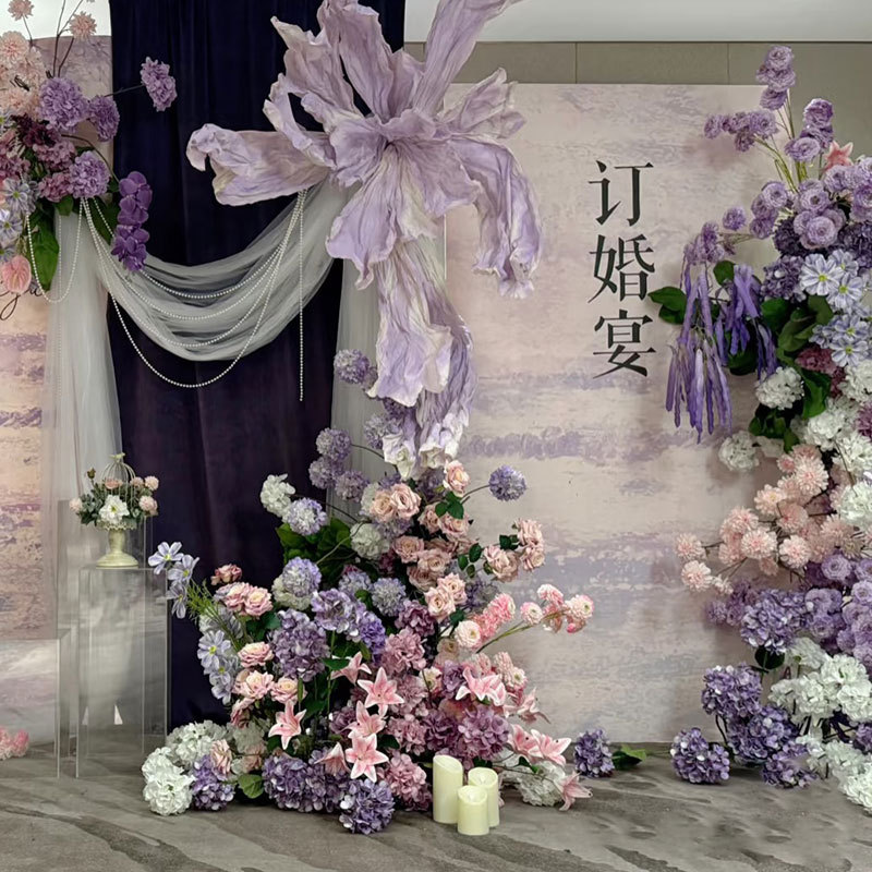 仿真花DIY发饰配件/假花/5朵塑膠花/仿真花/假花批发细节图