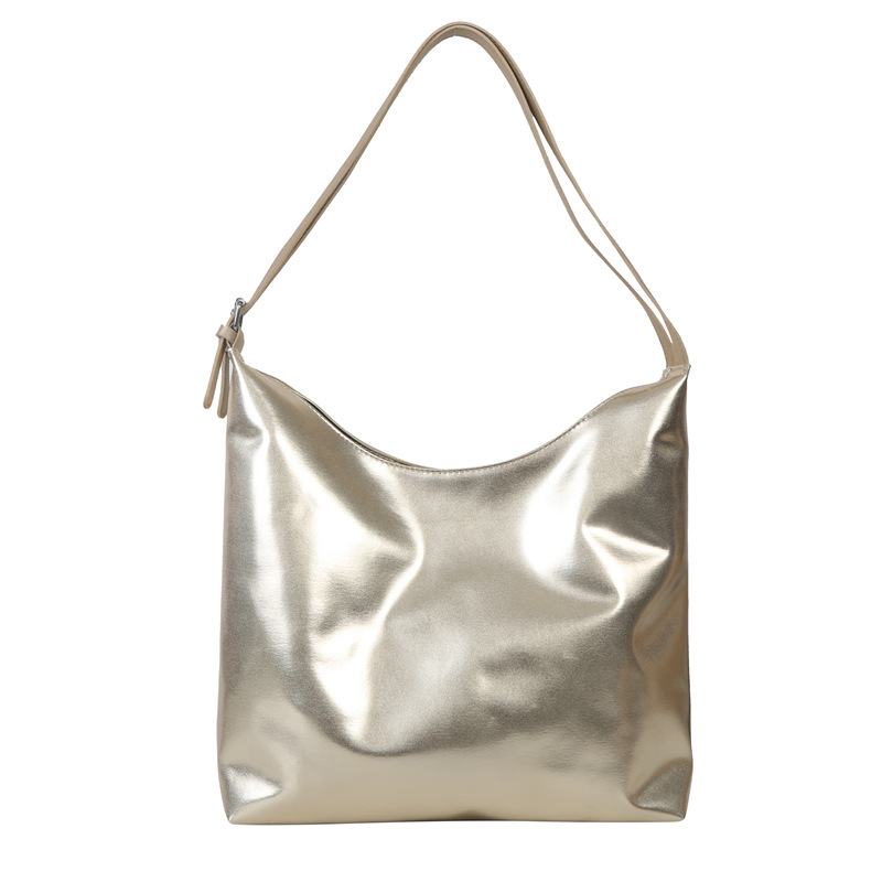 Cross border silver metalizado bolso portátil mochila pequeña cross cross bolso casual commuter minimalista bolso tote bolso de hombro cruzado bolso de mano Item Picture