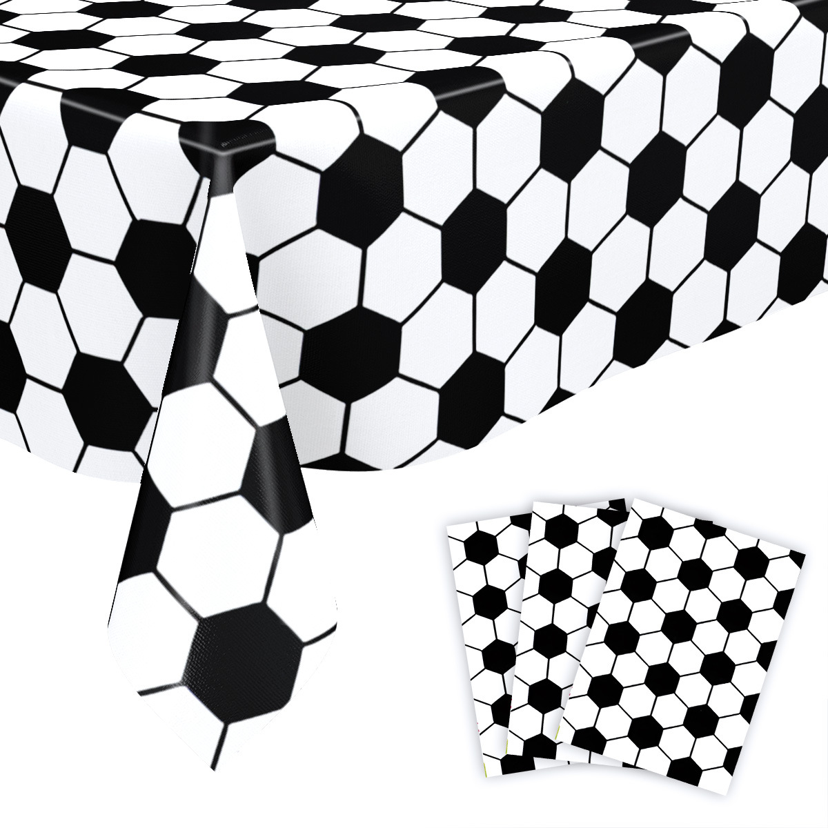 跨境新款世界杯足球一次性派对餐具纸盘纸杯纸巾运动周边生日用品白底实物图