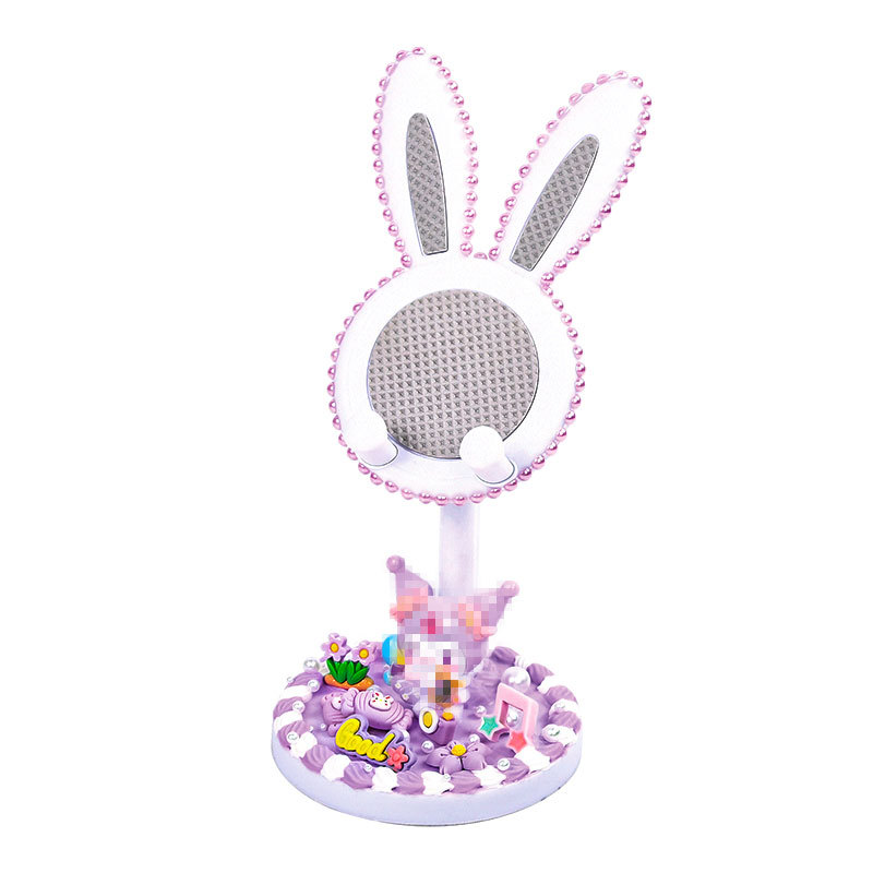Children's handmade cream glue diy mobile phone stand telescopic desktop decoration, cute lazy person's toy Item Picture