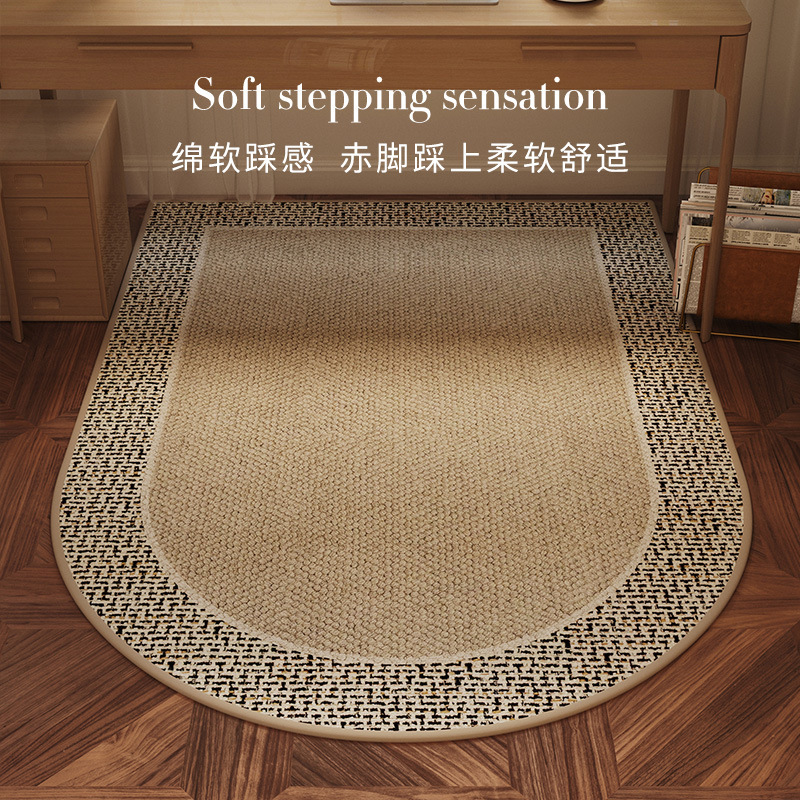 中古风拱形水晶绒地毯家用书房电脑椅隔凉垫子免洗好打理保护地板产品图