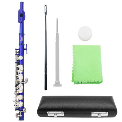 LADE piccolo instrument C key white copper nickel-plated piccolo, adult student band performance woodwind instrument piccolo leather case Item Picture