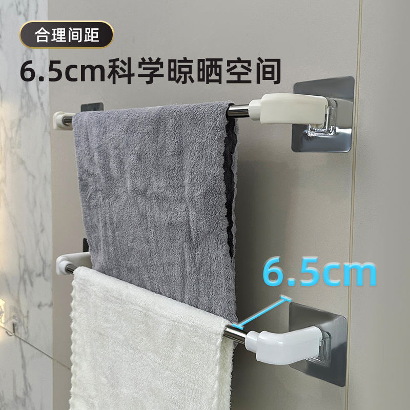 Bathroom, toilet, simple towel rack without drilling, stainless steel slippers storage rack, nail-free storage rack Application Scenario
