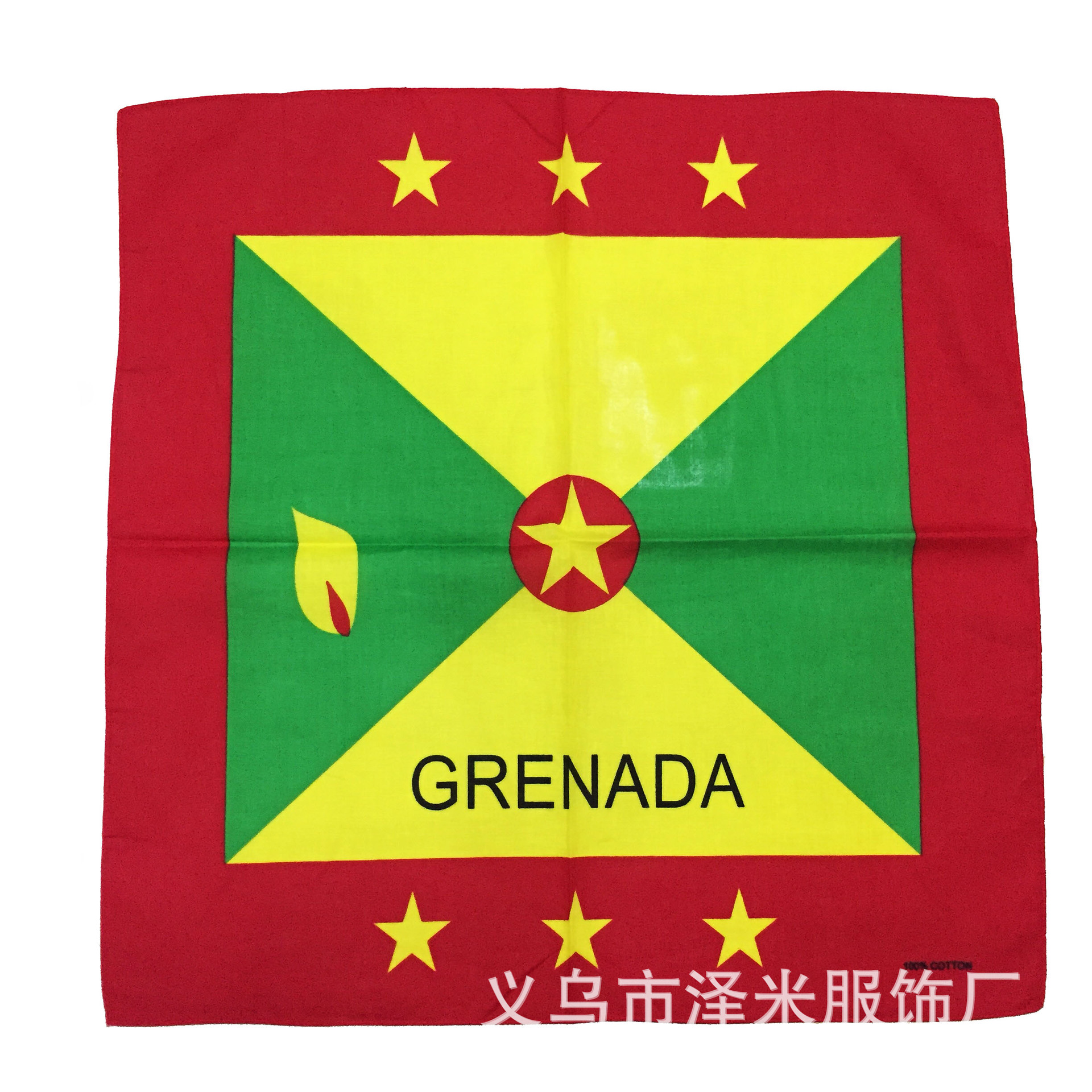 All-cotton headscarves, Jamaica, Guyana, Baba Duoshi, Trinidad, Green, Dana, flag square scarves wholesale Item Picture