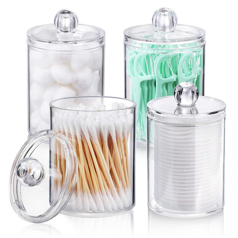 Cotton swab boxes, round cotton swab storage boxes, bathroom can storage cans, transparent toothpick boxes, dental floss boxes are selling well across borders Item Picture