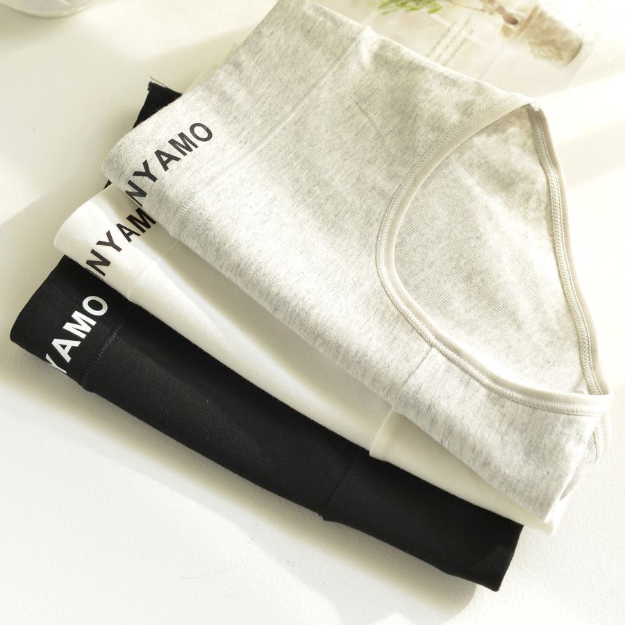 Underwear for women: Pure cotton mid-waist underwear for women, all-cotton antibacterial grade, sports girls, black, white and gray, women's triangle shorts Specification image