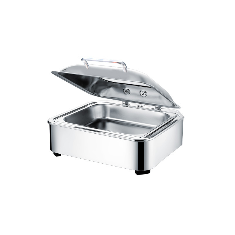 可视正方形机械缓冲液压玻璃盖布菲餐炉自助餐液压升降