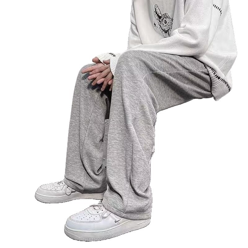 Men's casual pants for autumn and winter are a versatile brand. The straight-leg sport pants with drawstring and loose floor-length pants with fleece are trendy Item Picture