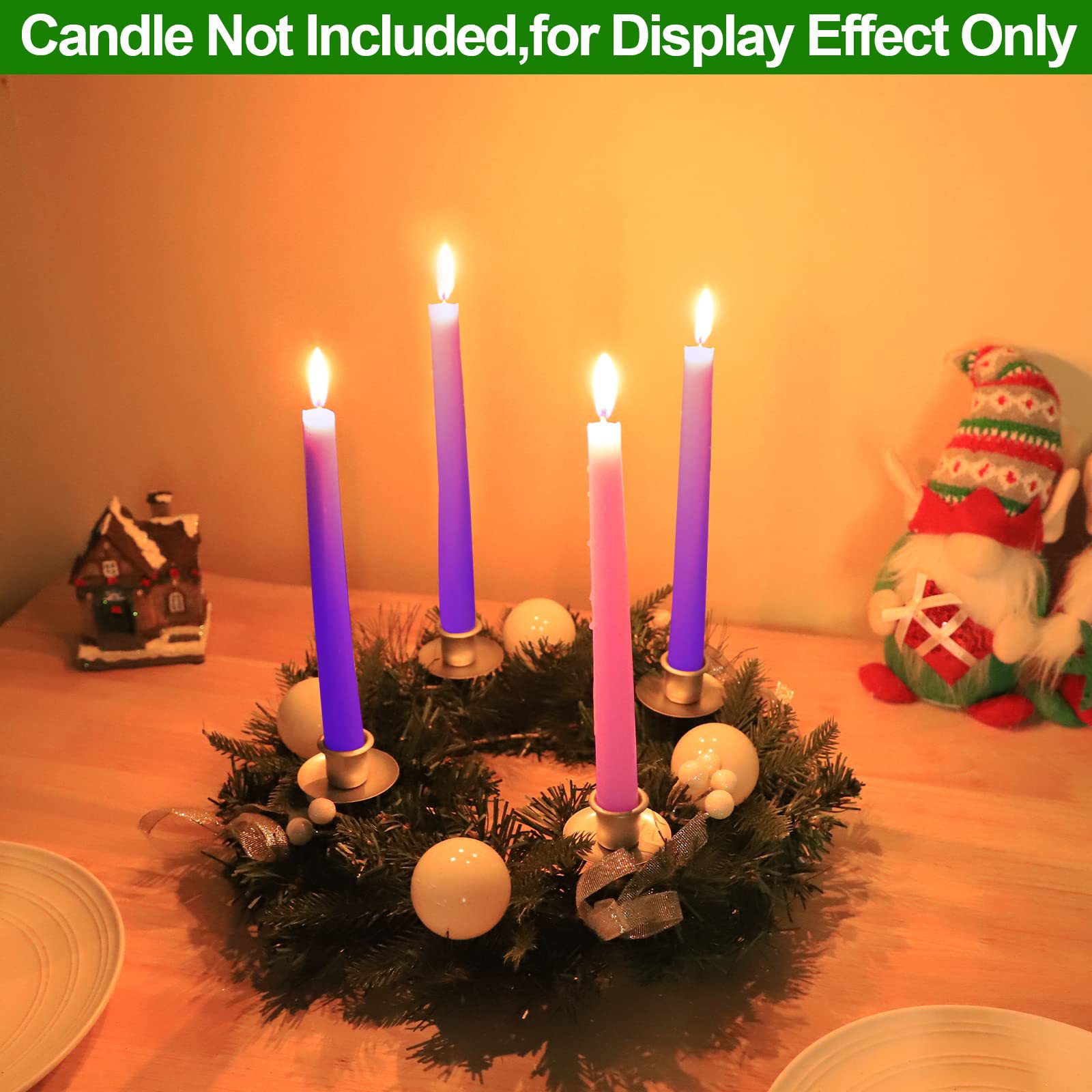 Advent wreaths and purple ribbon Advent candlesticks are central decorations for Christmas Advent, suitable for family churches Specification image