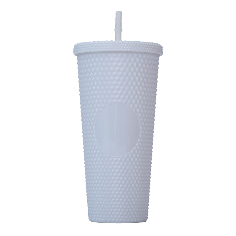 Cross-border Star Dad Double-layer Durian Cup, large-capacity plastic Straw Cup, Creative Star Bar High Appearance Level, Prickly water cup Item Picture