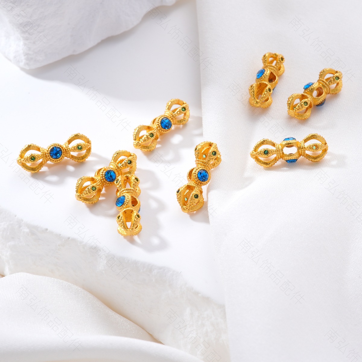 Gold, high color retention, zirconium crown, scepter pendant, necklace clasp, high-end bracelet, beads, DIY accessories, handcrafted ornaments