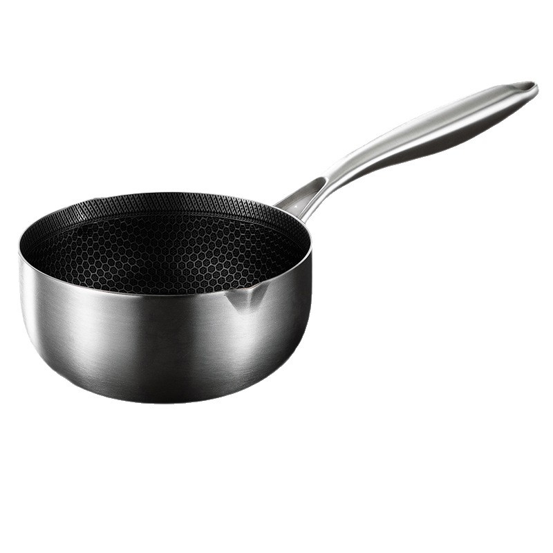 Cross-border 304 stainless steel Japanese snow flat pot, household double-layer steaming pot with steaming compartment, milk pot and baby food pot Item Picture