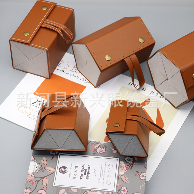 Multi-functional jewelry spectacle frame storage box, grid gift box, patterned pu leather, high-end quality spectacle case