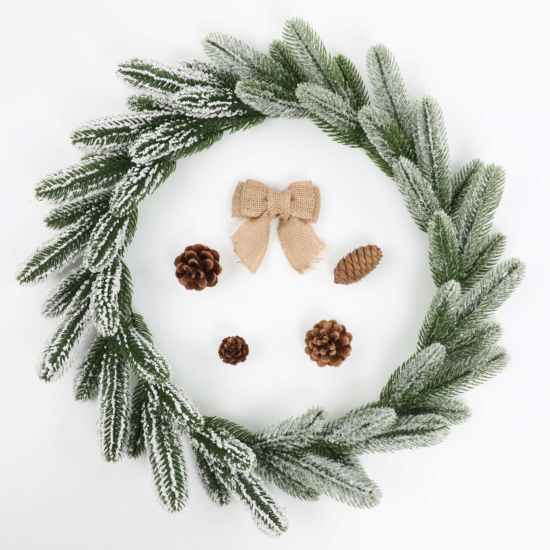 仿真植物塑胶立体双面松针仿真塑料松针圣诞树花环装饰塑胶松针产品图