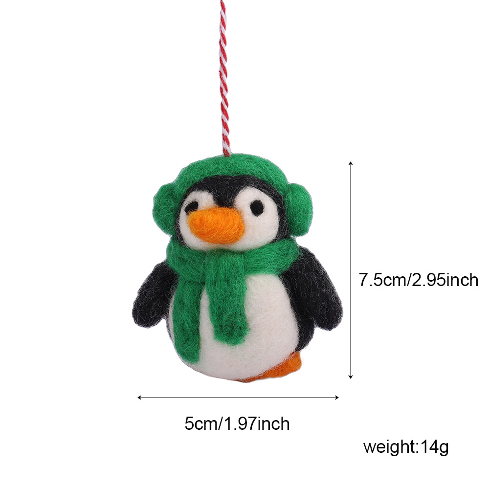 可爱手工羊毛毡挂件 趣味企鹅立体玩偶挂饰 小众包包挂饰小众挂件白底实物图