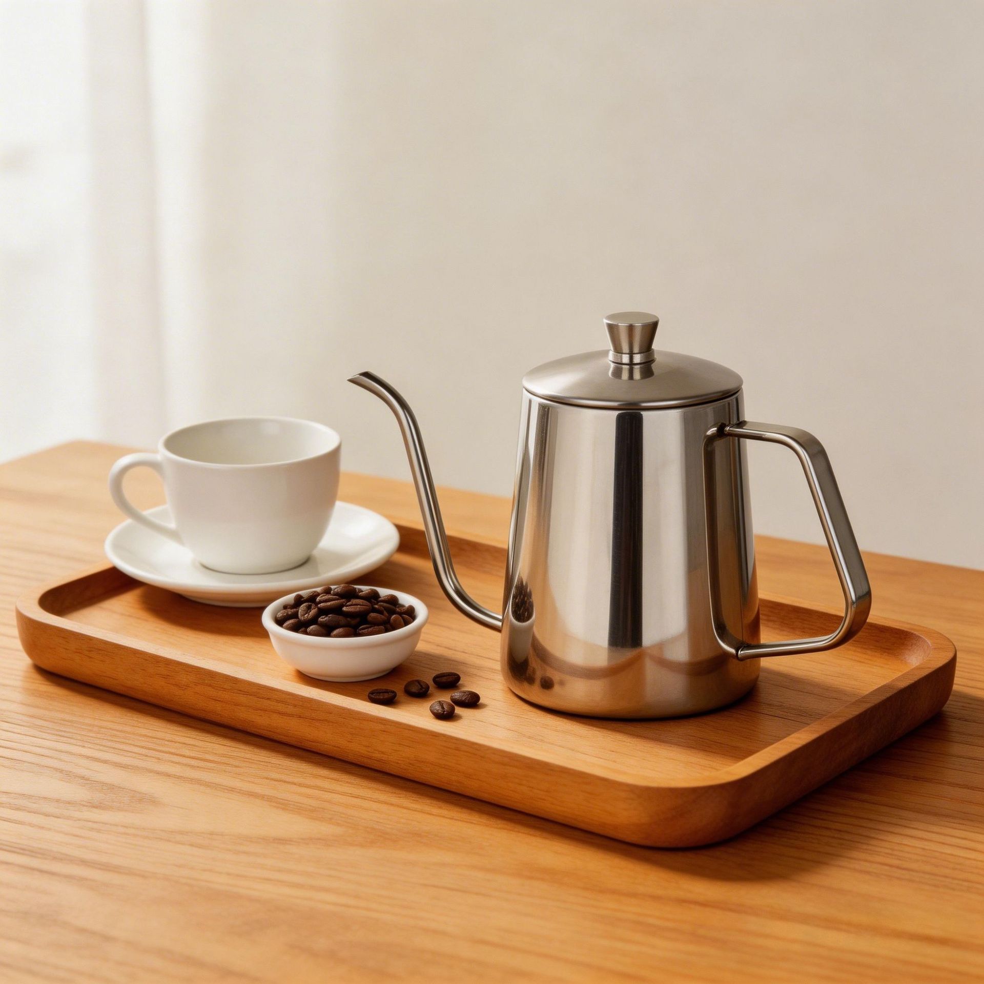 304 coffee pot, stainless steel hanging handle pot, hand-brewed pot, hand-brewed cup, narrow-mouthed pot, drip and long-spouted pot coffee utensils details Picture