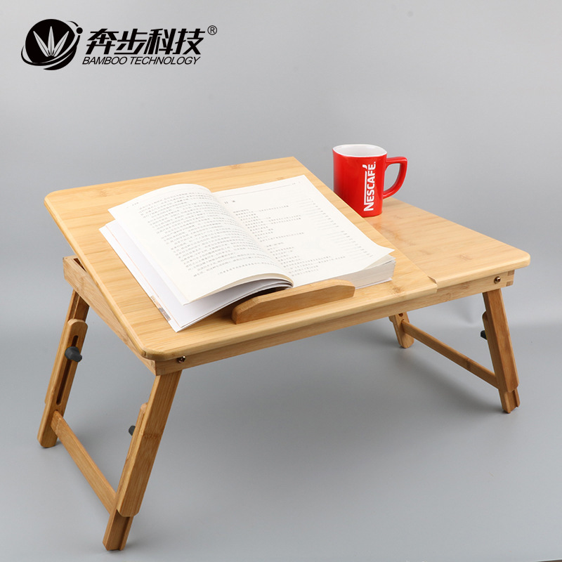 samexi bamboo folding bed desk, lazy computer desk, tablet, student dormitory study bed small table