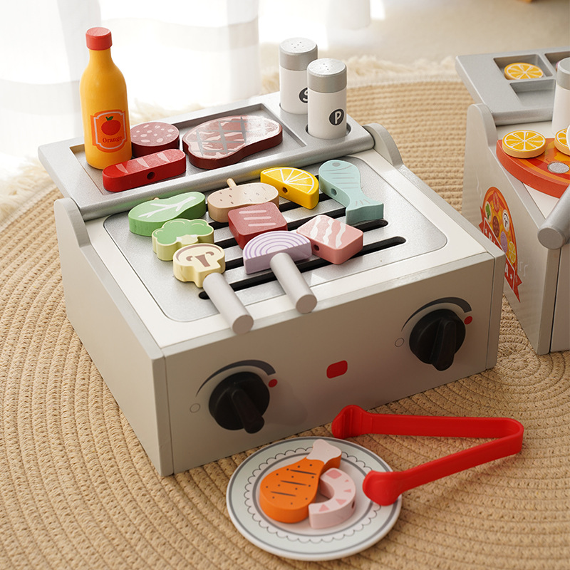 Wooden children's microwave oven, oven, baking toy, simulation kitchen, house play, parent-child interactive toy kitchen Specification image