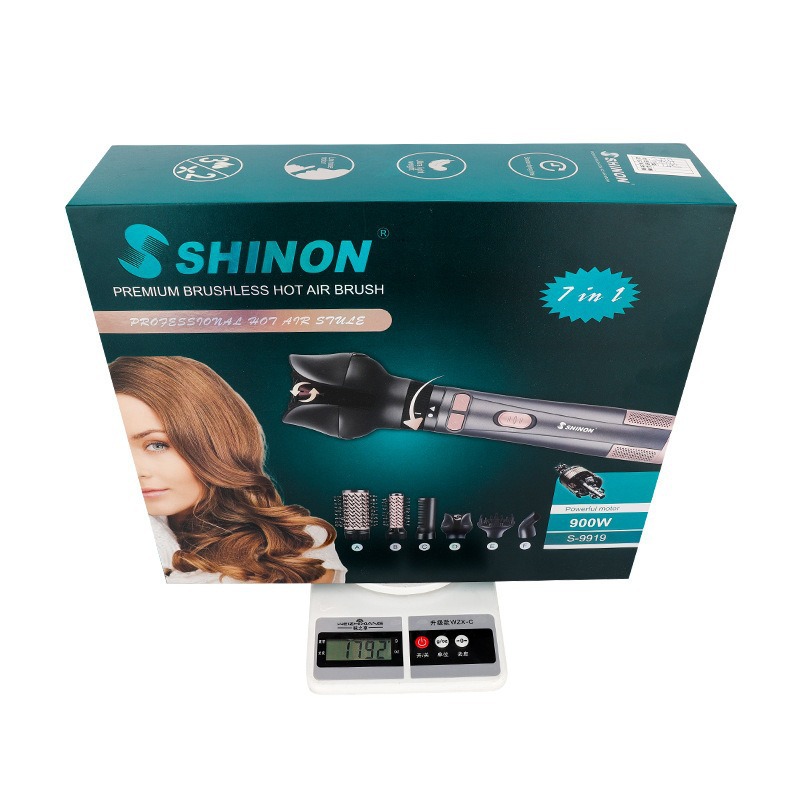 Multi-functional 6-in-1 automatic rotating multi-functional hot air comb, large wave two-in-one curling iron, straightening comb and hair dryer comb Item Picture