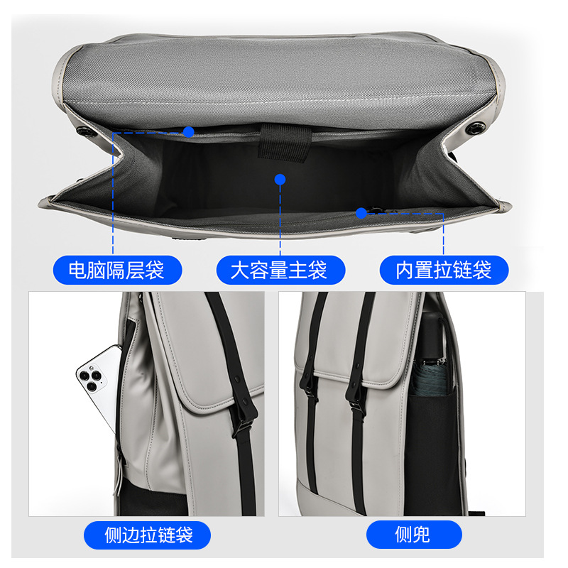 Casual and stylish men's backpack, large-capacity high-end backpack, multi-functional men's computer backpack for business commuting details Picture