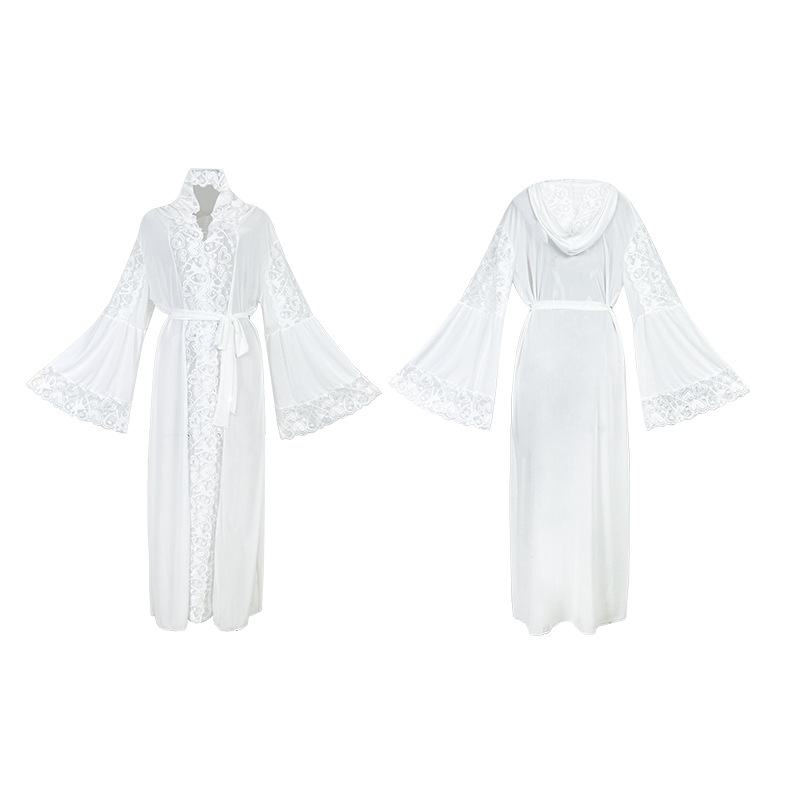 仿真丝日式睡衣/睡衣/真丝睡衣/祭祀寒衣/Night白底实物图