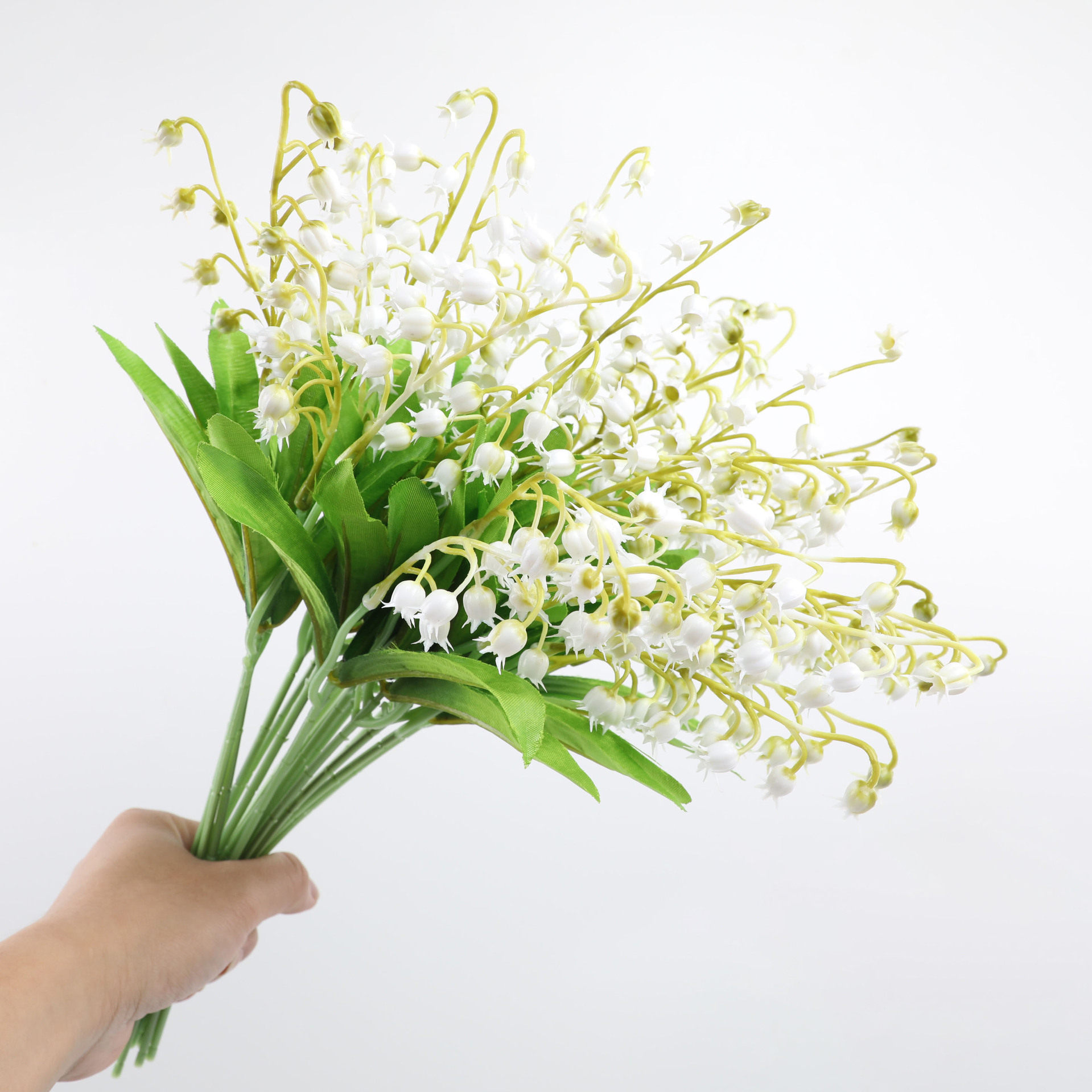 仿真绿植铃兰花手捧花婚庆家居装饰花束 人造风铃花拍摄道具批发