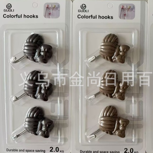 趣味爱心花朵塑料挂钩粘钩免打孔无痕强力书包挂衣钩厨房挂勾详情图4