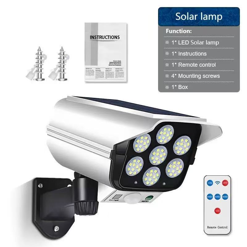 Surveillance fake camera solar sensor wall lamp LED/COB strong light anti-theft remote control wireless surveillance lamp Application Scenario