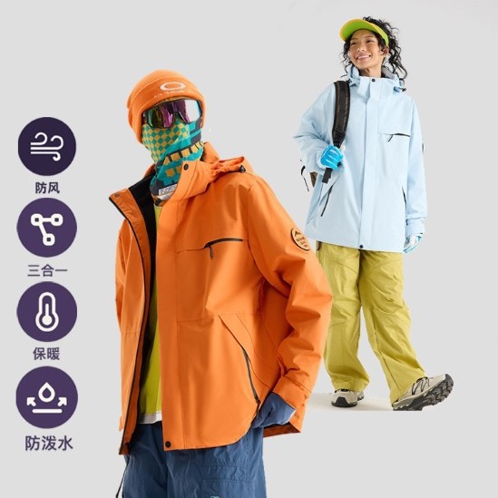 骆陀同款冲锋衣女户外登山服抓绒内胆防风防水三合一外套男定制