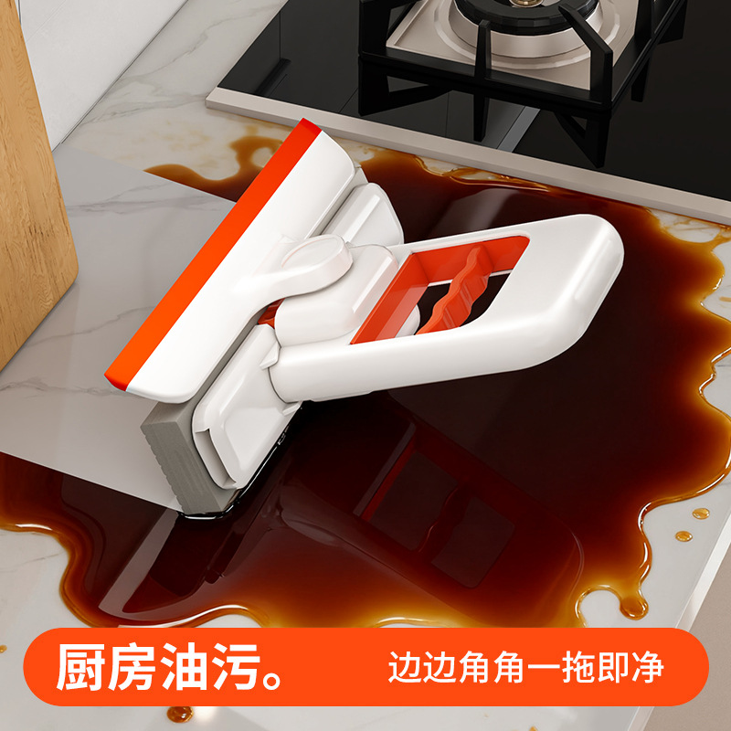 This desktop lazy mop comes with a built-in water-scraping, hand-held, water-absorbing sponge, and is a foldable rubber cotton mop for the bathroom Application Scenario