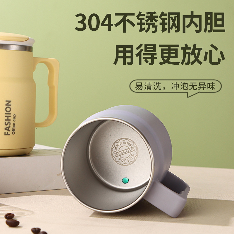 304不锈钢马克杯带盖子勺子办公室女咖啡杯大容量泡茶杯喝水杯MK9 details Picture
