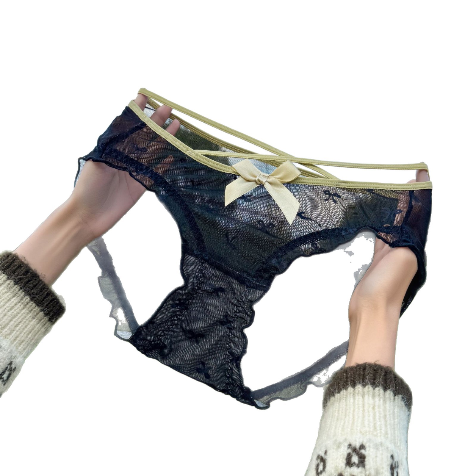 In 2026, the must-have high-end, sexy, high-waisted, antibacterial, seamless lace underpants for Japanese girls, pure and alluring triangle pants for women Item Picture