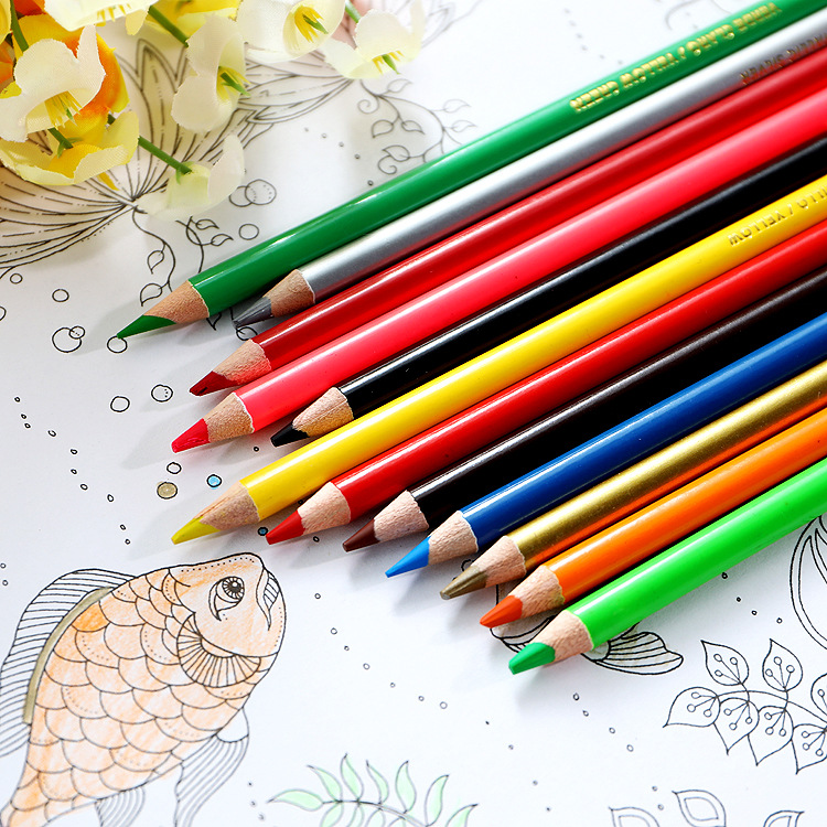 Wooden pencils, round rods, colored pencils, paint rods, doodle pens, 7-inch wooden colored pencils, can print logos Specification image
