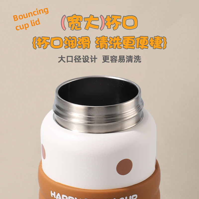 Double-drinking 316 stainless steel children's insulated cup, creative and cute girls' straw cup, large-capacity cartoon student straight cup Application Scenario