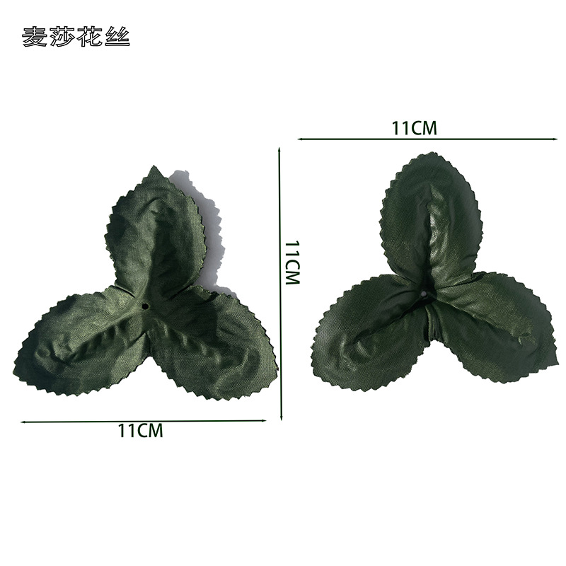 Green simulated triangular leaves, diy silk fabric artificial flower leaves, silk screen flower material accessories, simulated flower leaves and flowers Application Scenario