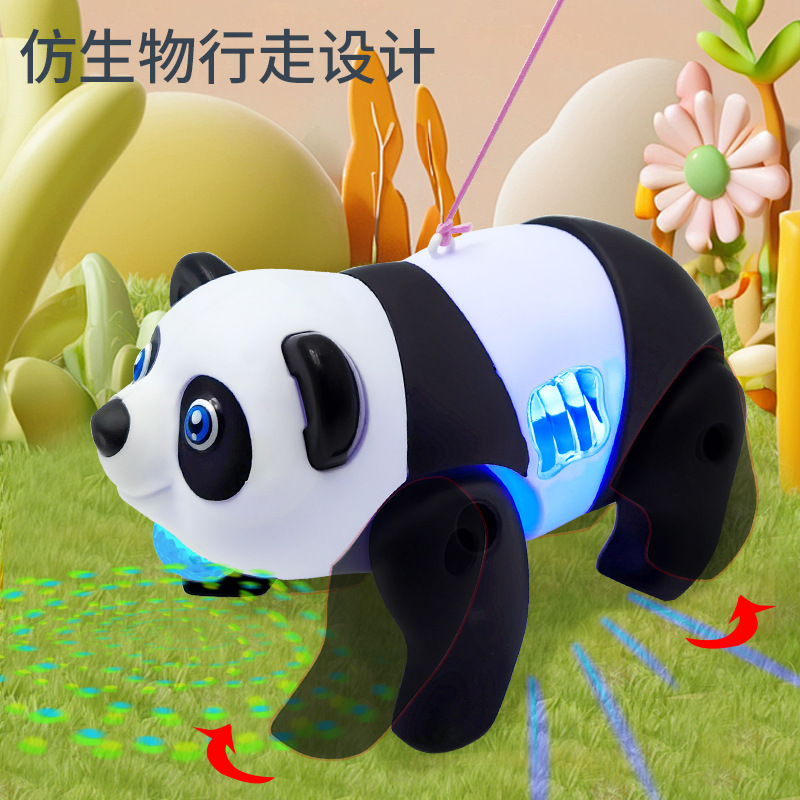 Electric leash, panda, children's leash, learning to walk, light, music, walking, giant panda, crawling, red panda, street toys Application Scenario