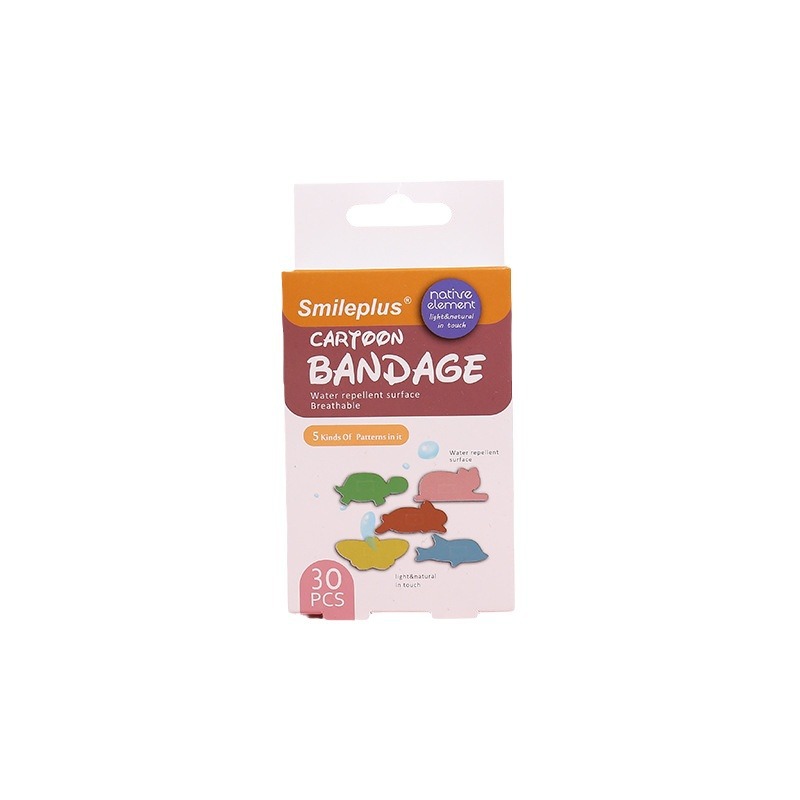 5 kinds of patterns of children's band-aids, 30 cartoon band-aids in animal shapes, factory direct sales, only for foreign trade export Item Picture